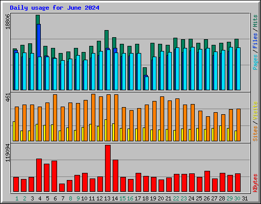 Daily usage for June 2024