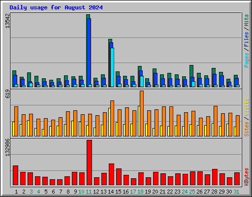 Daily usage for August 2024