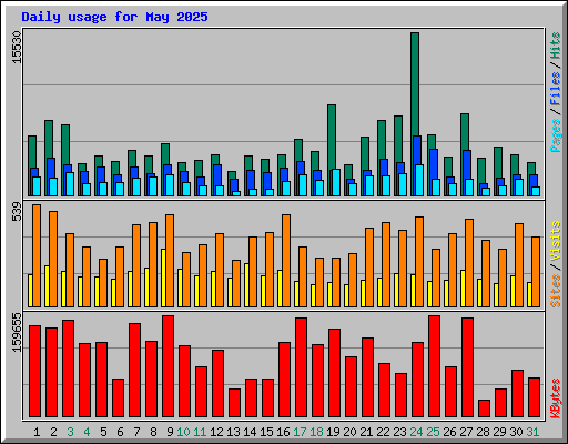 Daily usage for May 2025