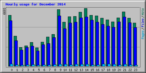 Hourly usage for December 2014