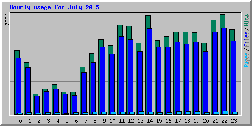 Hourly usage for July 2015