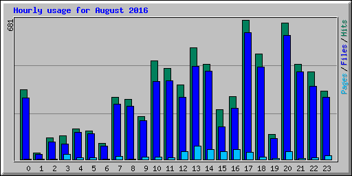 Hourly usage for August 2016