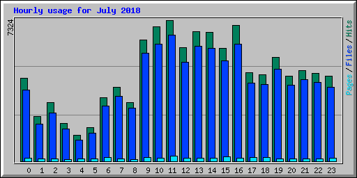 Hourly usage for July 2018