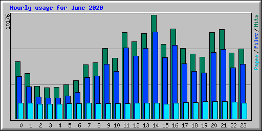 Hourly usage for June 2020